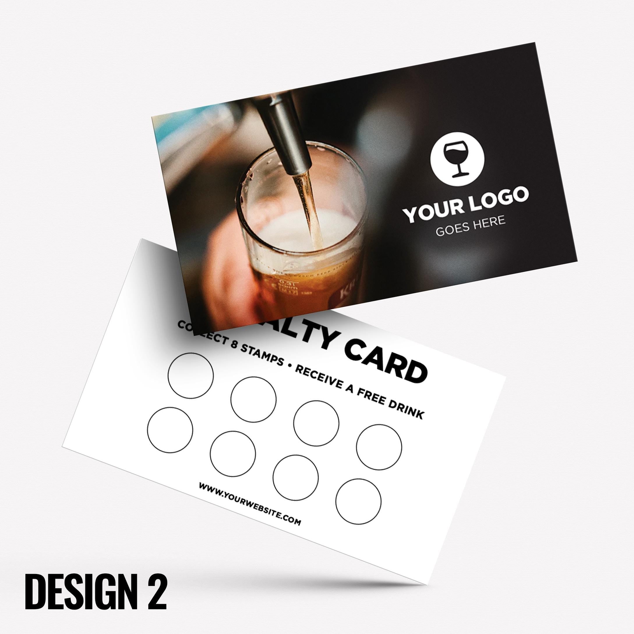 Custom printed loyalty reward cards | Drinks Bar Pub Cocktails Beer Restaurant Cafe Micropub Bars Pints Wine Winebar Businesses