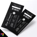 Personalised 18th birthday party black white glitter ticket style Invitations Invites | Perforated | Any age!