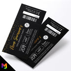 Personalised 70th birthday party gold glitter ticket style Invitations Invites | Perforated | Any age!