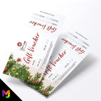 Custom printed gift vouchers | Perforated stubs | Christmas Style Business Festive Winter Snow Presents Gifts Cookies 4