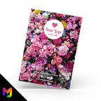 Custom jewellery backing card printing | A6 size | Pink purple bright bouquet floral flowers feminine design