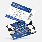 Personalised football ticket style Invitations Invites + thank you cards | Any team and colours!