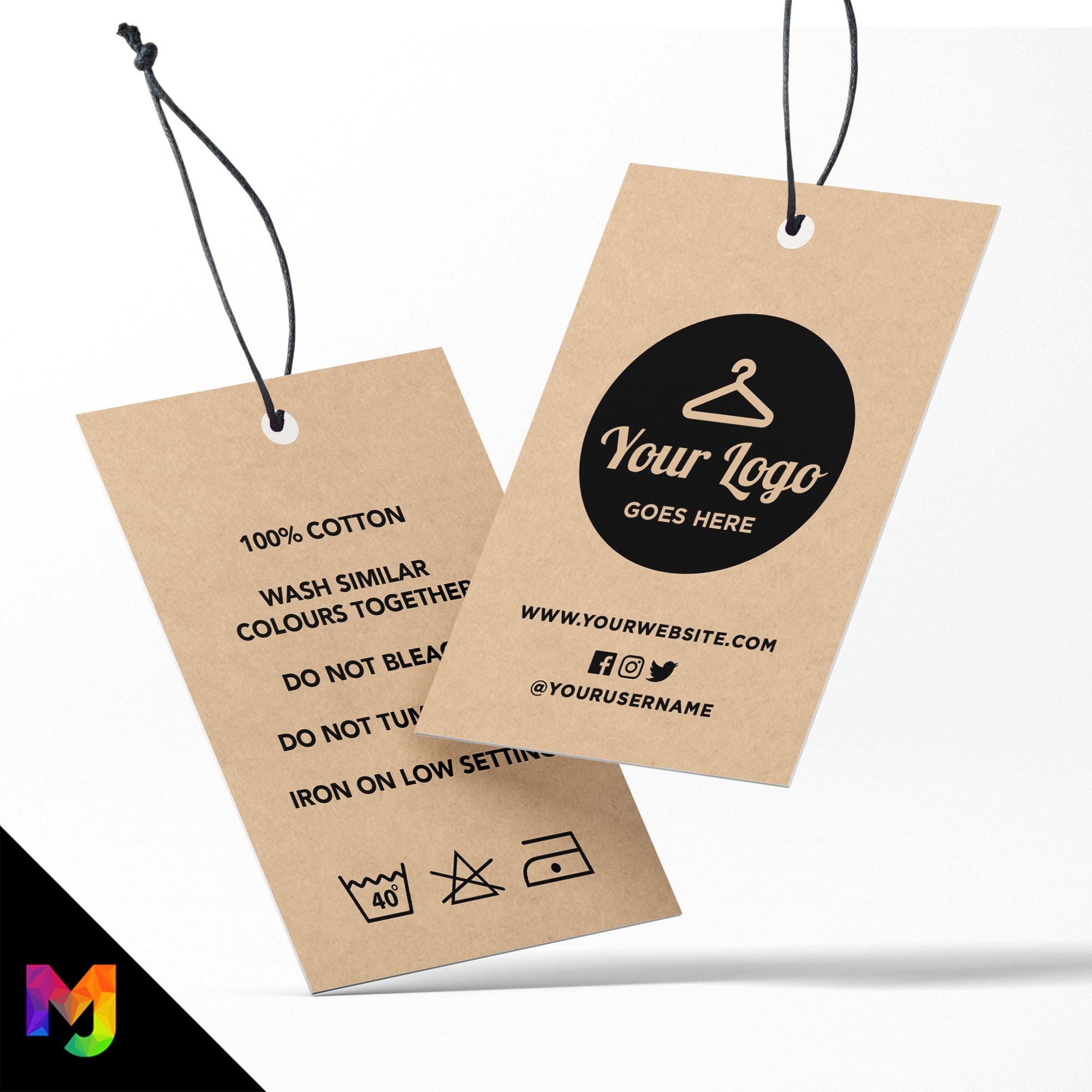 Custom printed kraft clothing swing tags cards | Eco friendly recyclable