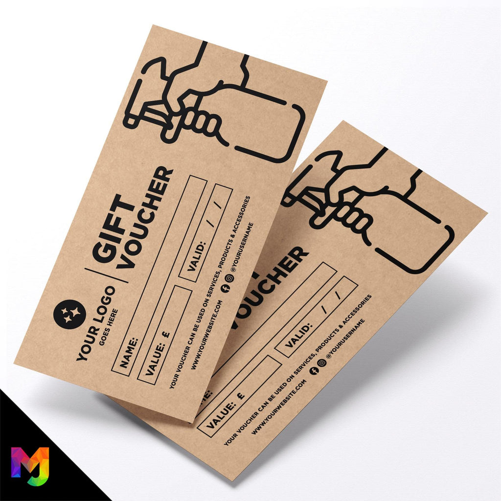 Custom printed kraft gift vouchers | Eco-friendly recycled | Car Wash Valet Business Garage Cleaning Detailing 2
