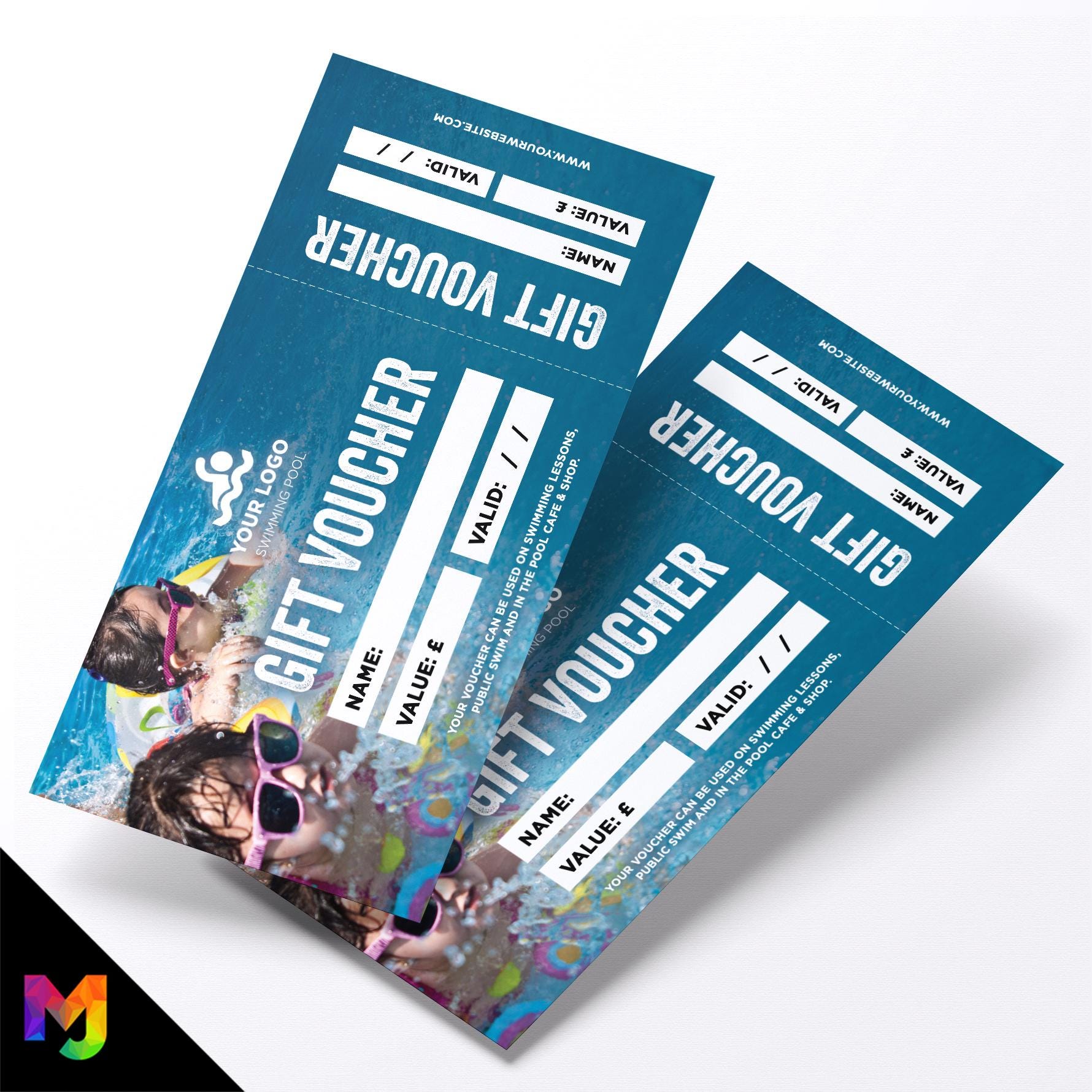 Custom printed gift vouchers | Perforated stubs | Swimming Pool Sports Centre Business Leisure Centre