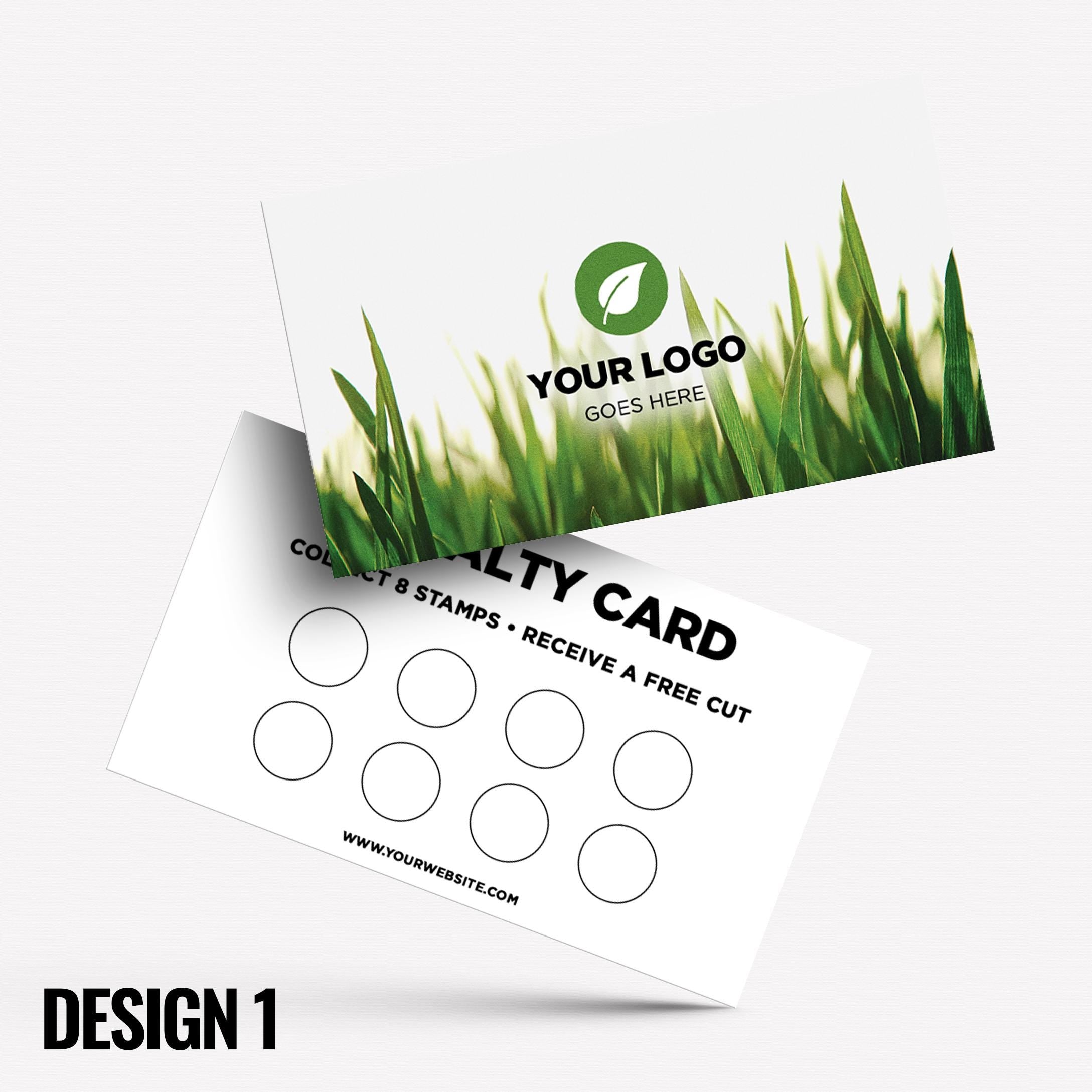 Custom printed loyalty reward cards | Gardener Grass Flowers Landscape Landscaping Garden Landscaper Patios Slabs Grass Artificial Turf