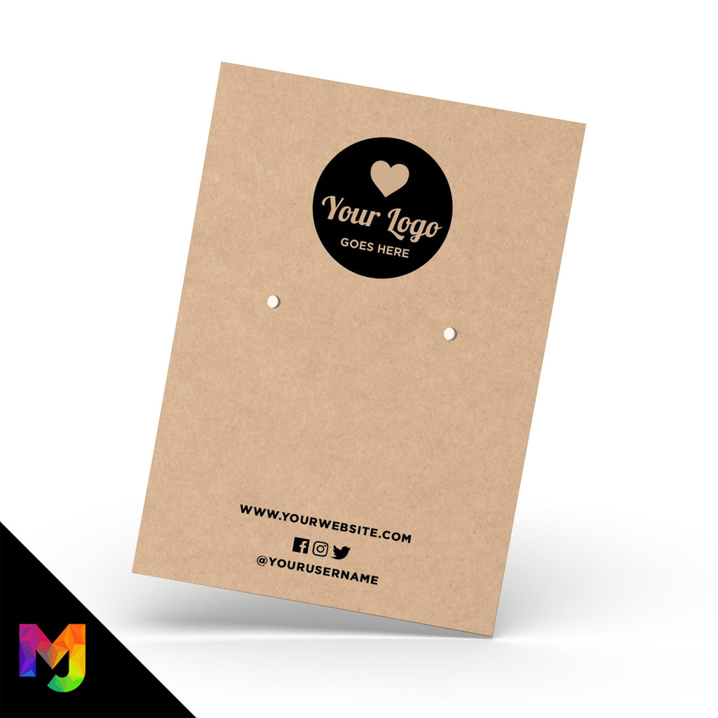 Custom kraft jewellery backing card printing | Eco-friendly recycled business cards for necklaces