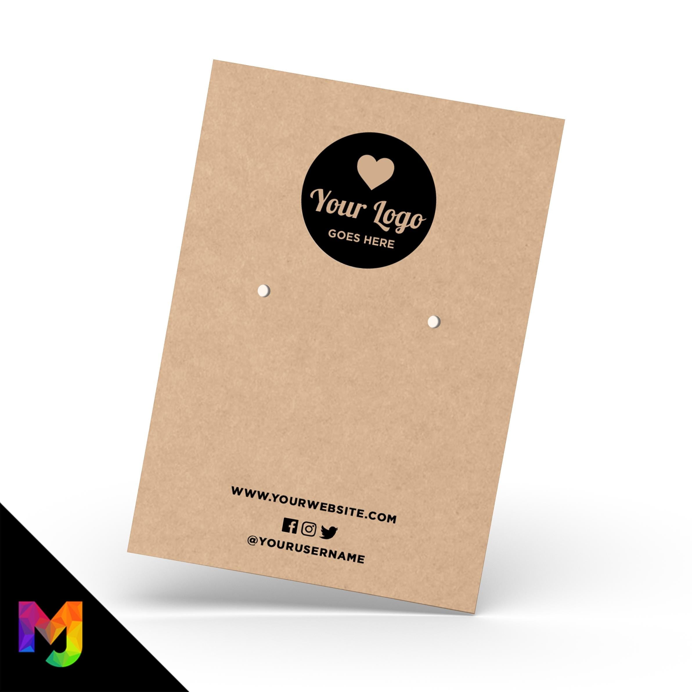 Custom kraft jewellery backing card printing | Eco-friendly recycled business cards for necklaces