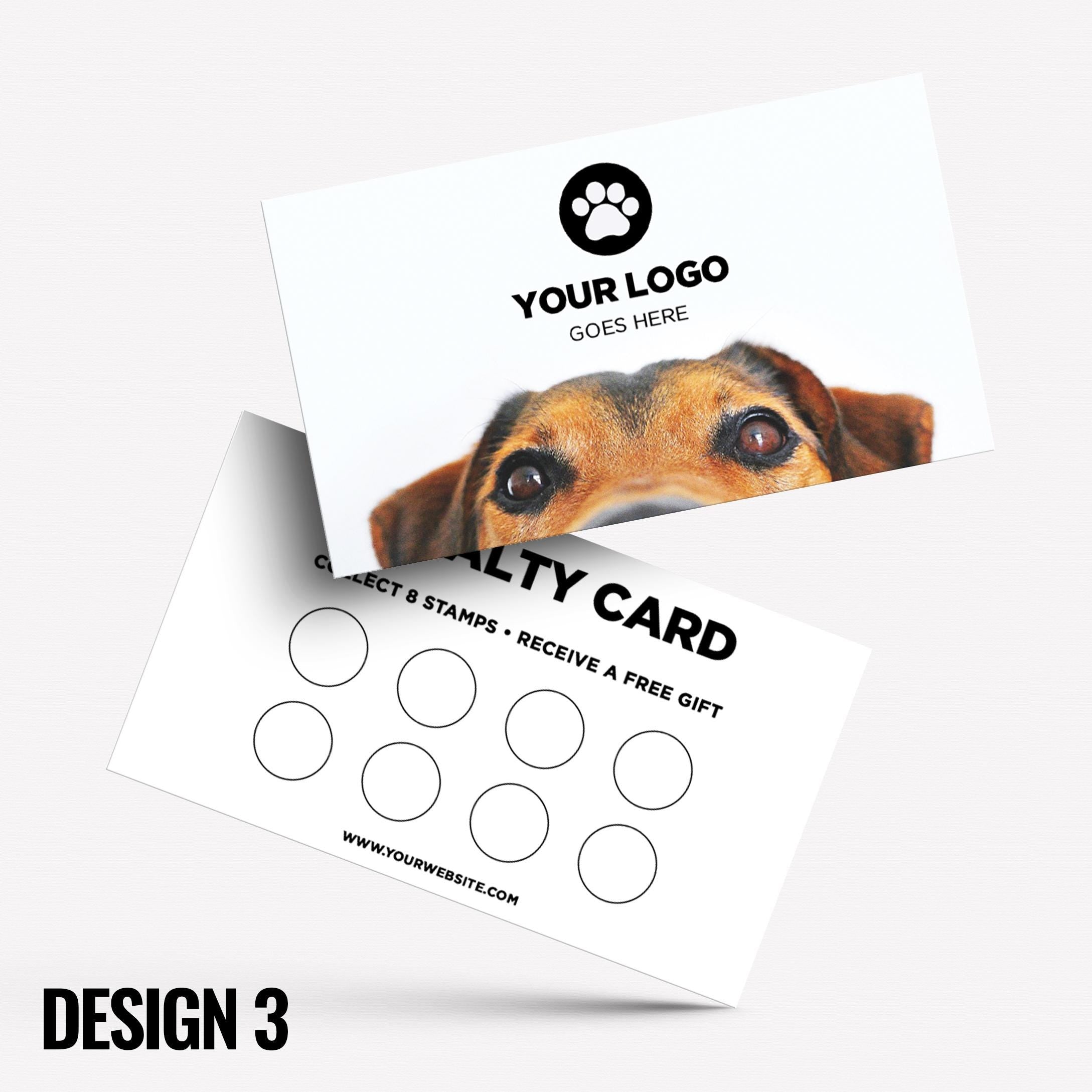 Custom printed loyalty reward cards | Dog Cat Pets Shop Pet Walking Grooming Printed Prints Animals Supplies Businesses