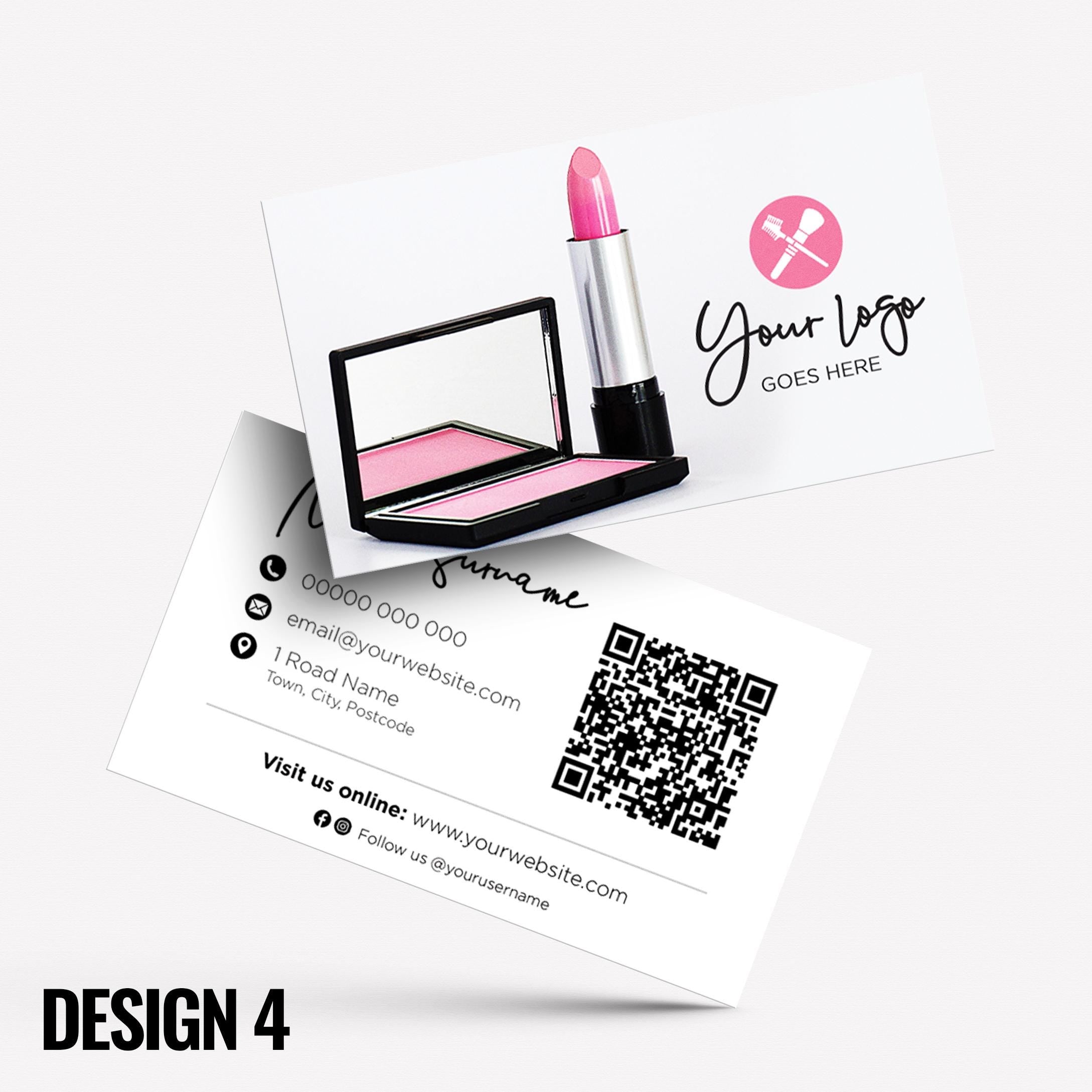 Custom Business Card Printing | Make up artist MUA beautician stylist PMU girls makeup lash lips brushes businesses