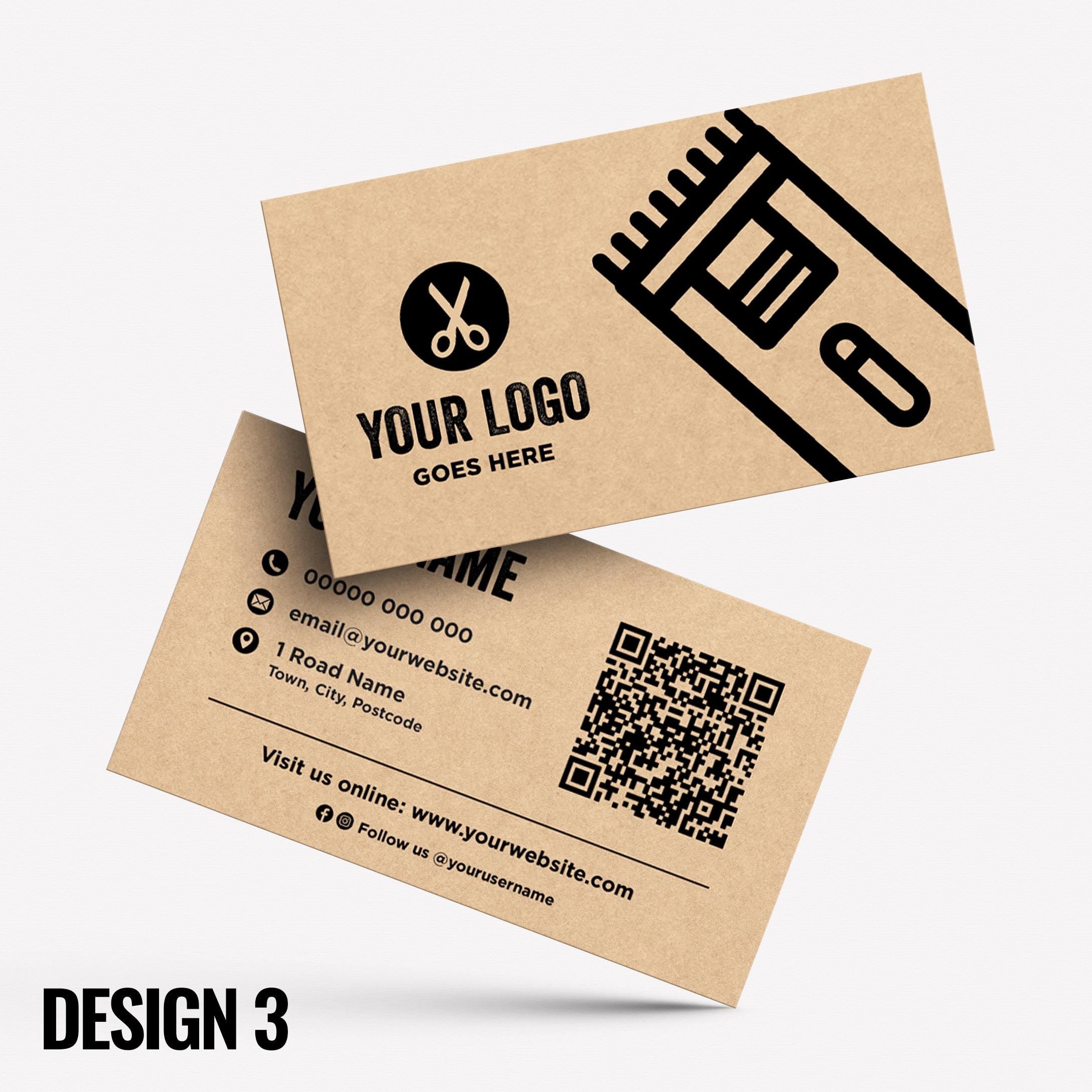 Custom Kraft Business Card Printing | Barber hairdresser stylist skin fade grooming male barbers barbering cut businesses