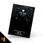 Custom jewellery backing card printing | A6 size | Black blue glitter modern style design