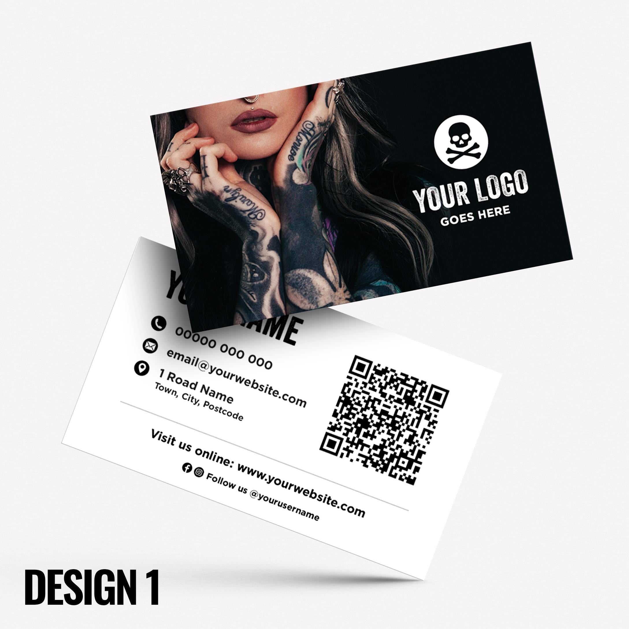 Custom Business Card Printing | Tattoo studio artist piercing piercer body art jewellery tats ink inked businesses parlour salon
