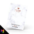 Custom jewellery backing card printing | A6 size | Marble rose gold modern style design