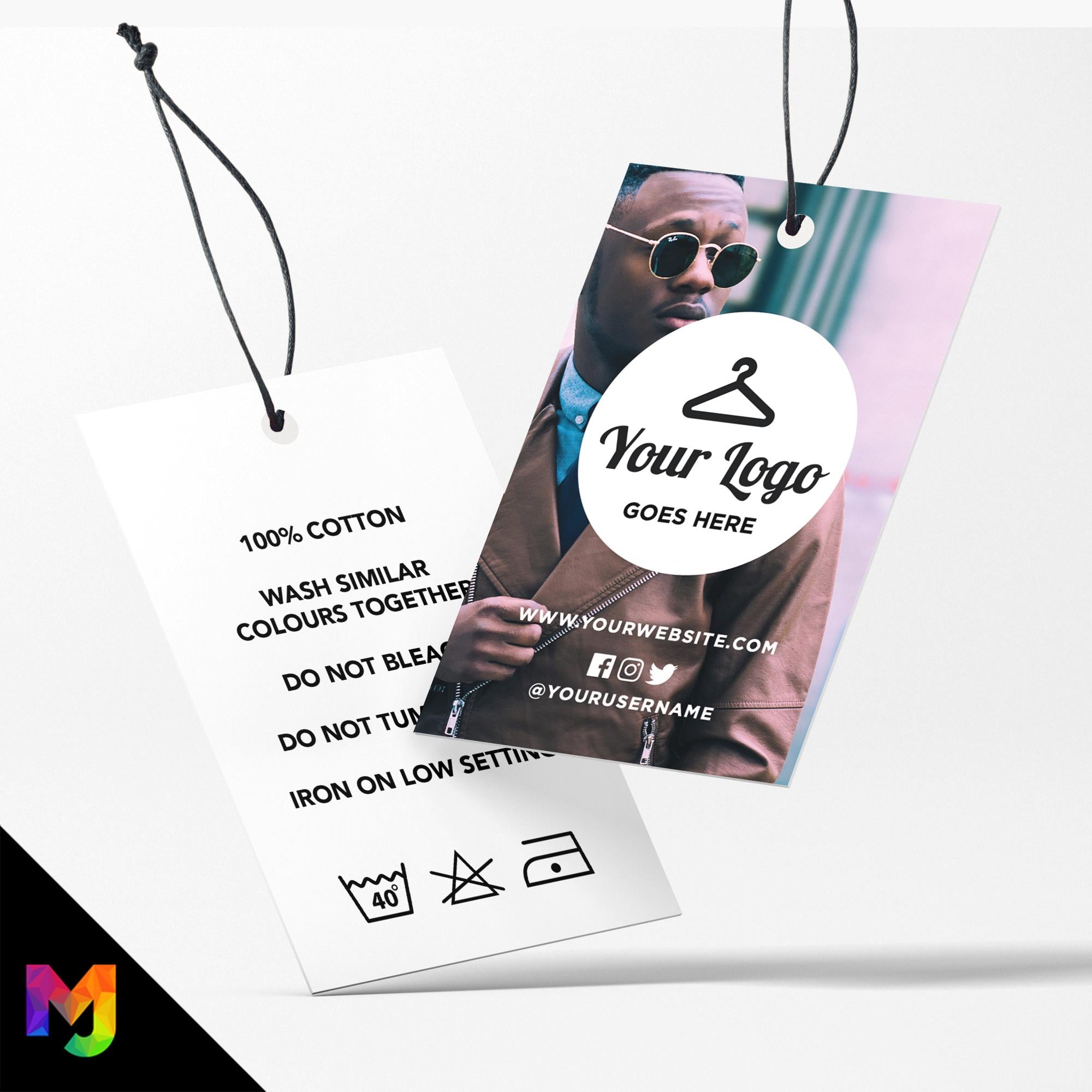 Custom printed clothing swing tags cards | Menswear suit mens clothing tailor fashion style design 2