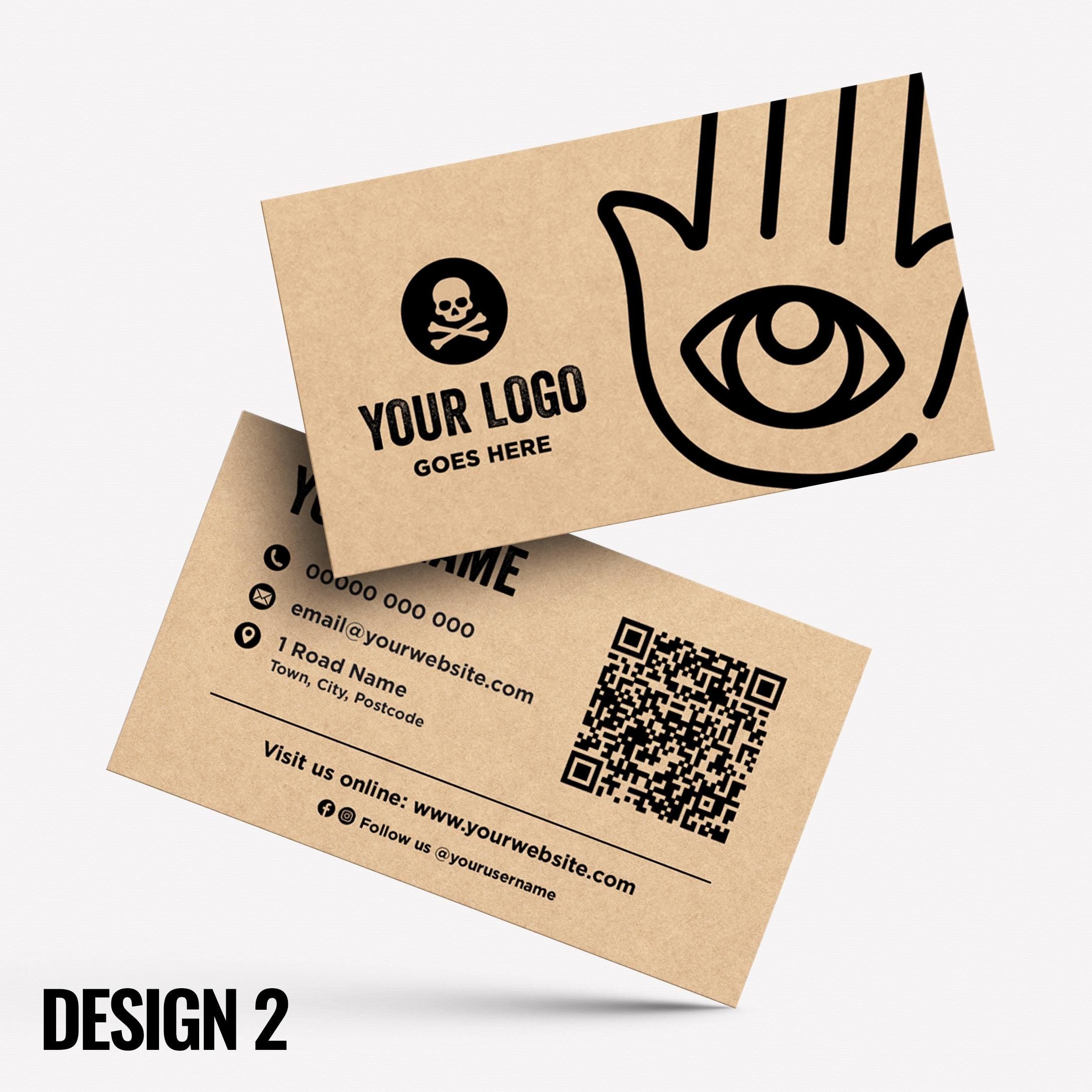 Custom Kraft Business Card Printing | Tattoo studio artist piercing piercer body art jewellery tats ink inked businesses parlour salon