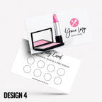 Custom printed loyalty reward cards | Make up artist MUA beautician stylist PMU girls makeup lash lips brushes businesses