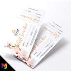 Custom printed gift vouchers | Perforated stubs | Peach orange light floral generic modern design flower cute elegant