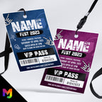 Personalised rock metal festival style VIP pass & lanyard Invitations Invites | Music summer fest