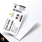 Personalised mock cricket match ticket Birthday / Christmas gift | Any teams!