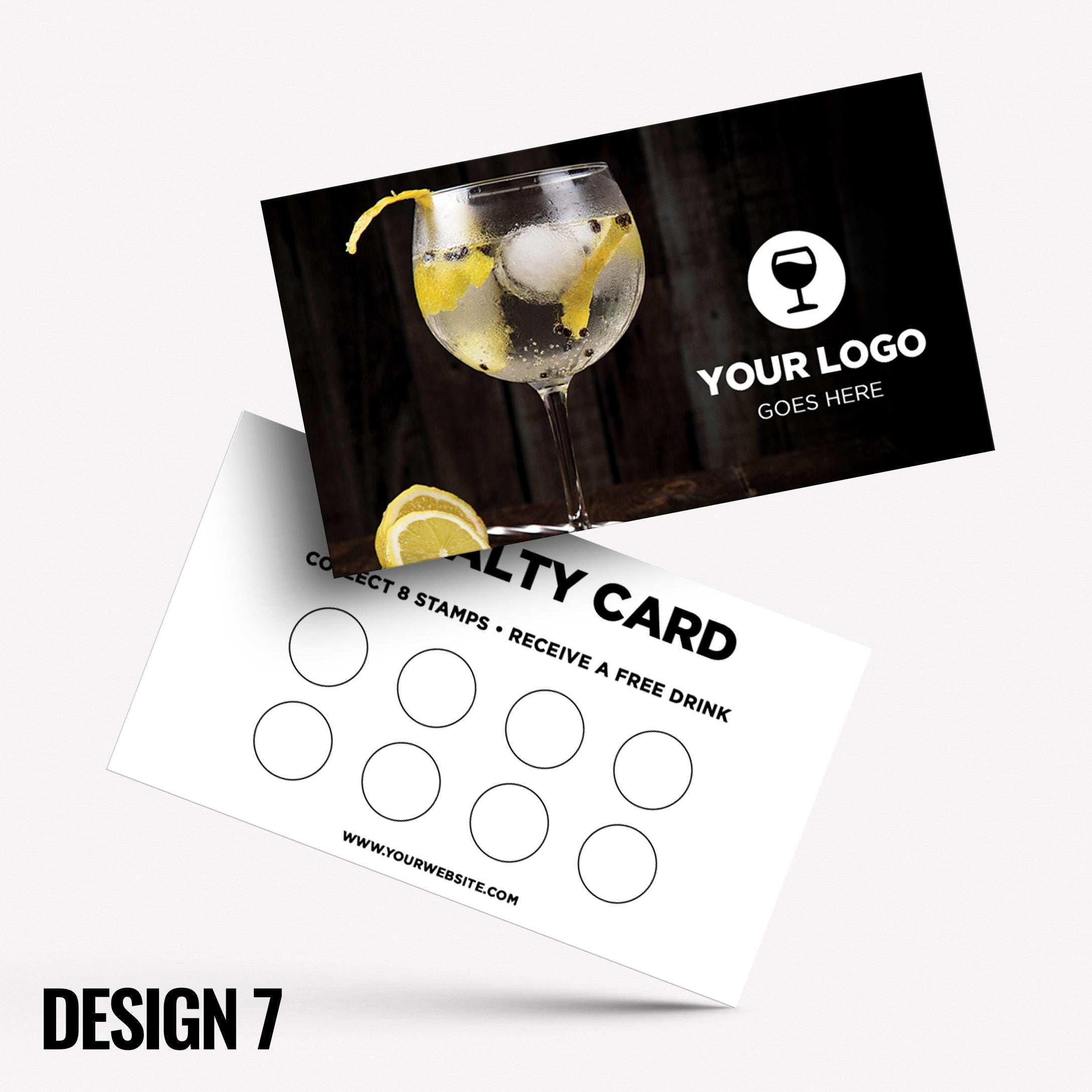 Custom printed loyalty reward cards | Drinks Bar Pub Cocktails Beer Restaurant Cafe Micropub Bars Pints Wine Winebar Businesses