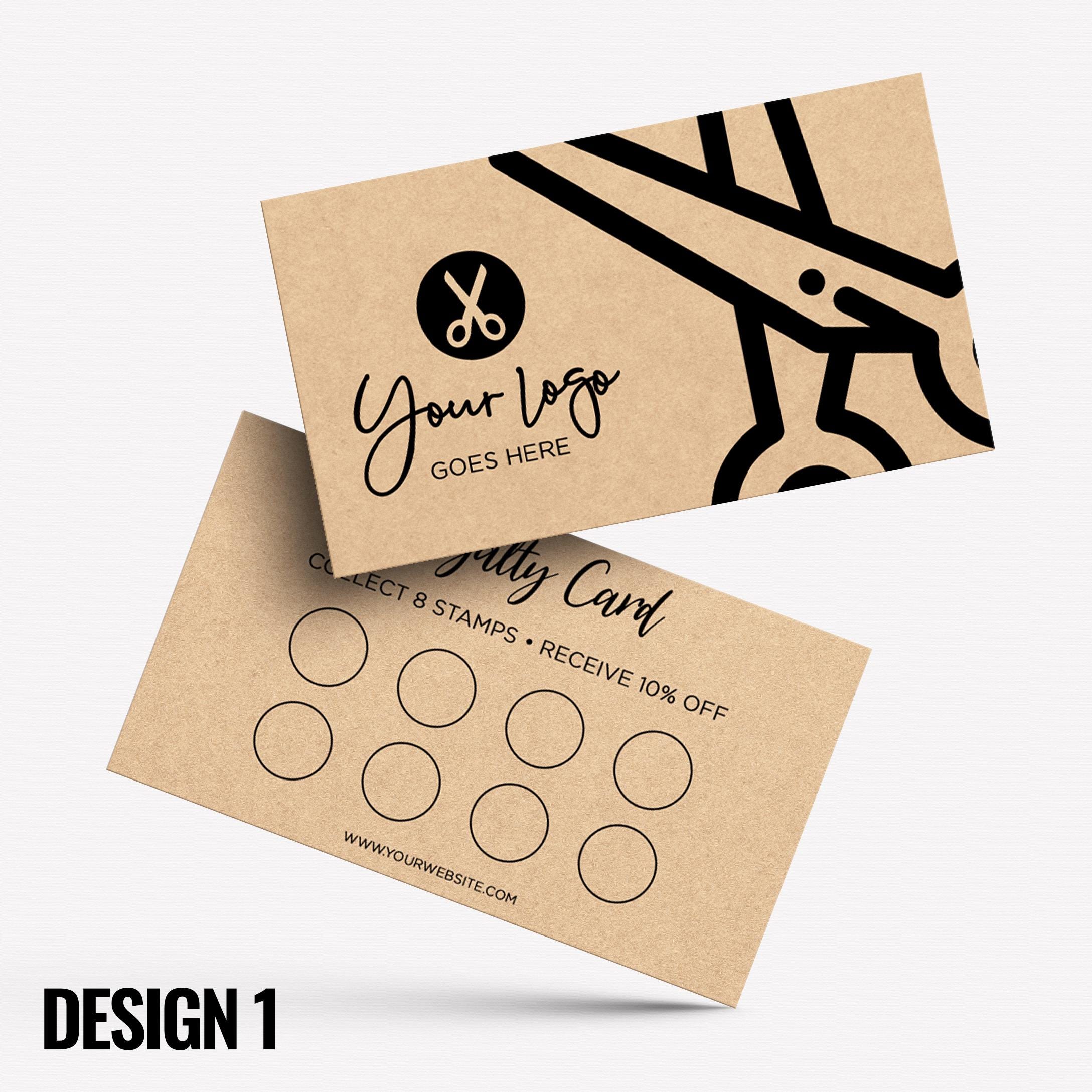 Custom printed kraft loyalty reward cards | Hair salon stylist hair dresser hairdressing beauty female beautician businesses