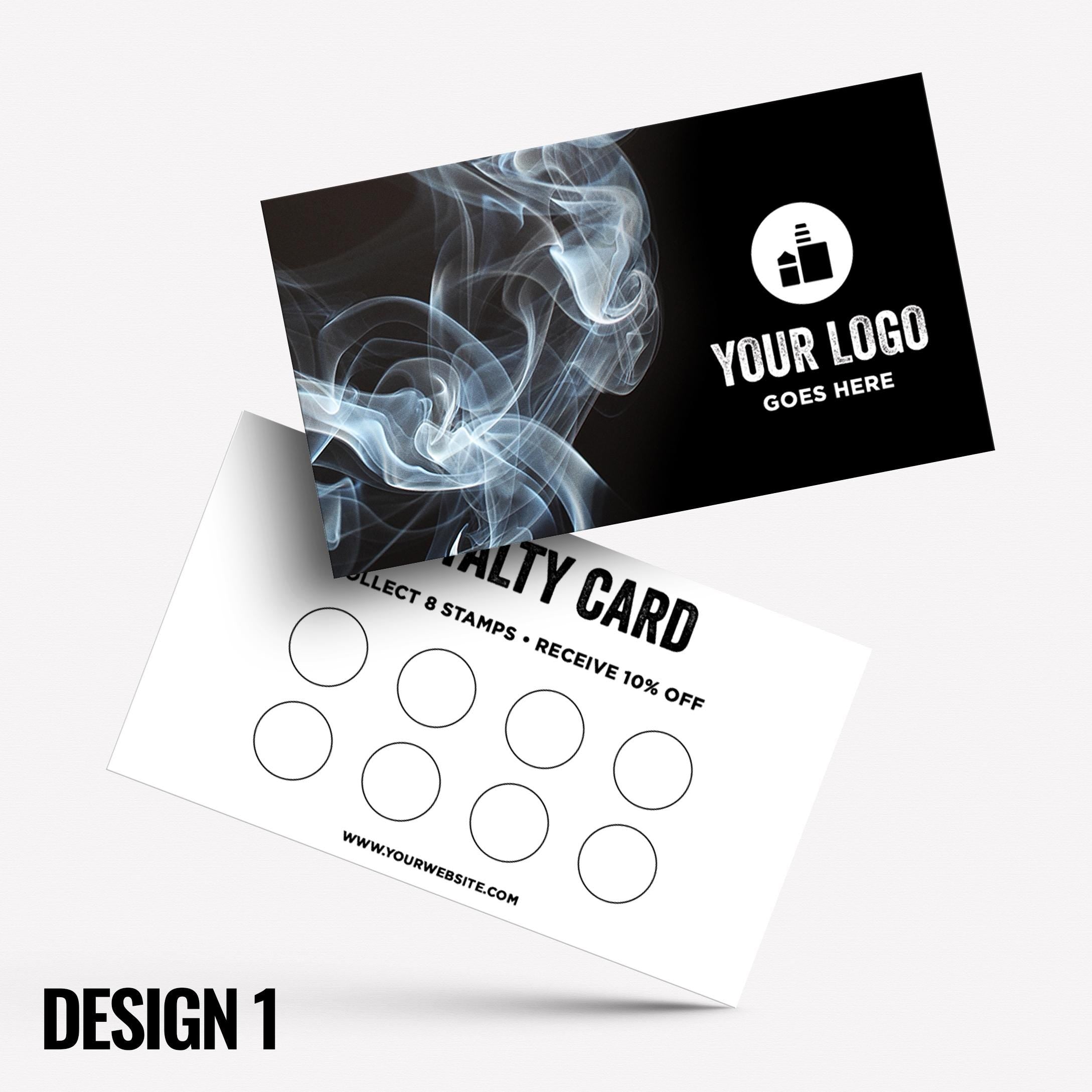 Custom printed loyalty reward cards | Vape shop vaping quit smoking vapour e-liquid juice refill mod vapour smoke designs businesses