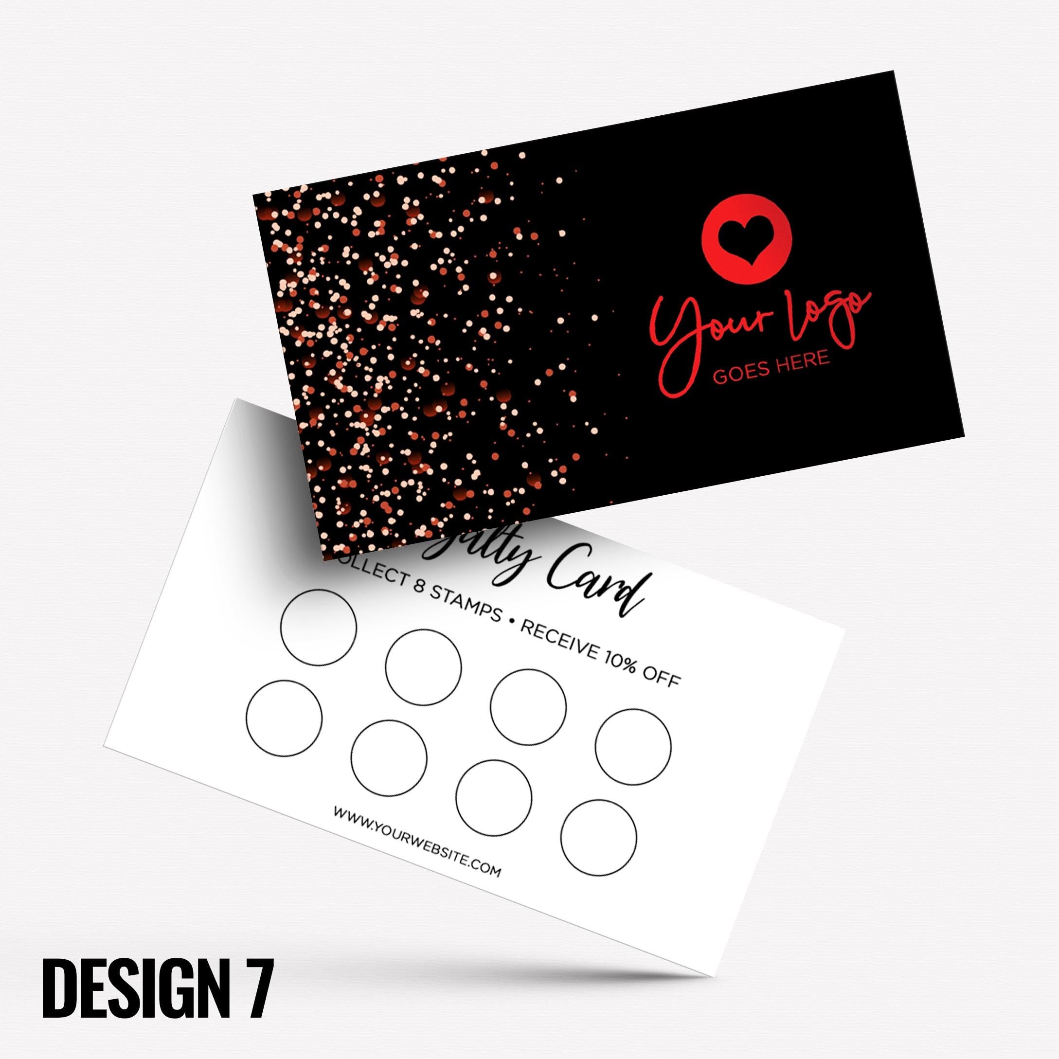 Custom printed loyalty reward cards | Glitter Style Modern Design Gold Rose Blue Pink Glittery Elegant Cute Feminine Businesses