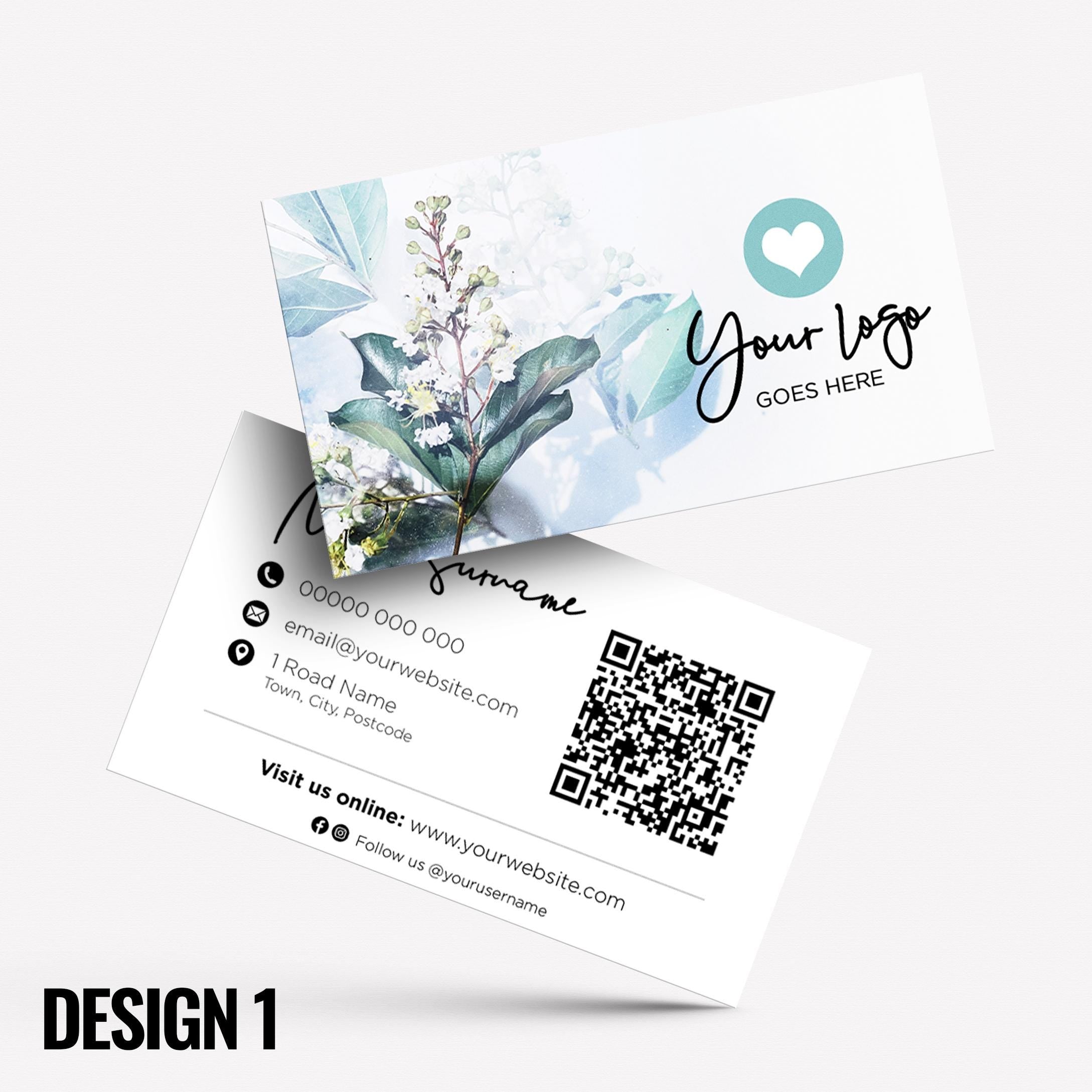 Custom Business Card Printing | Floral flowers feminine cute pink purple orange blue roses flower elegant generic businesses