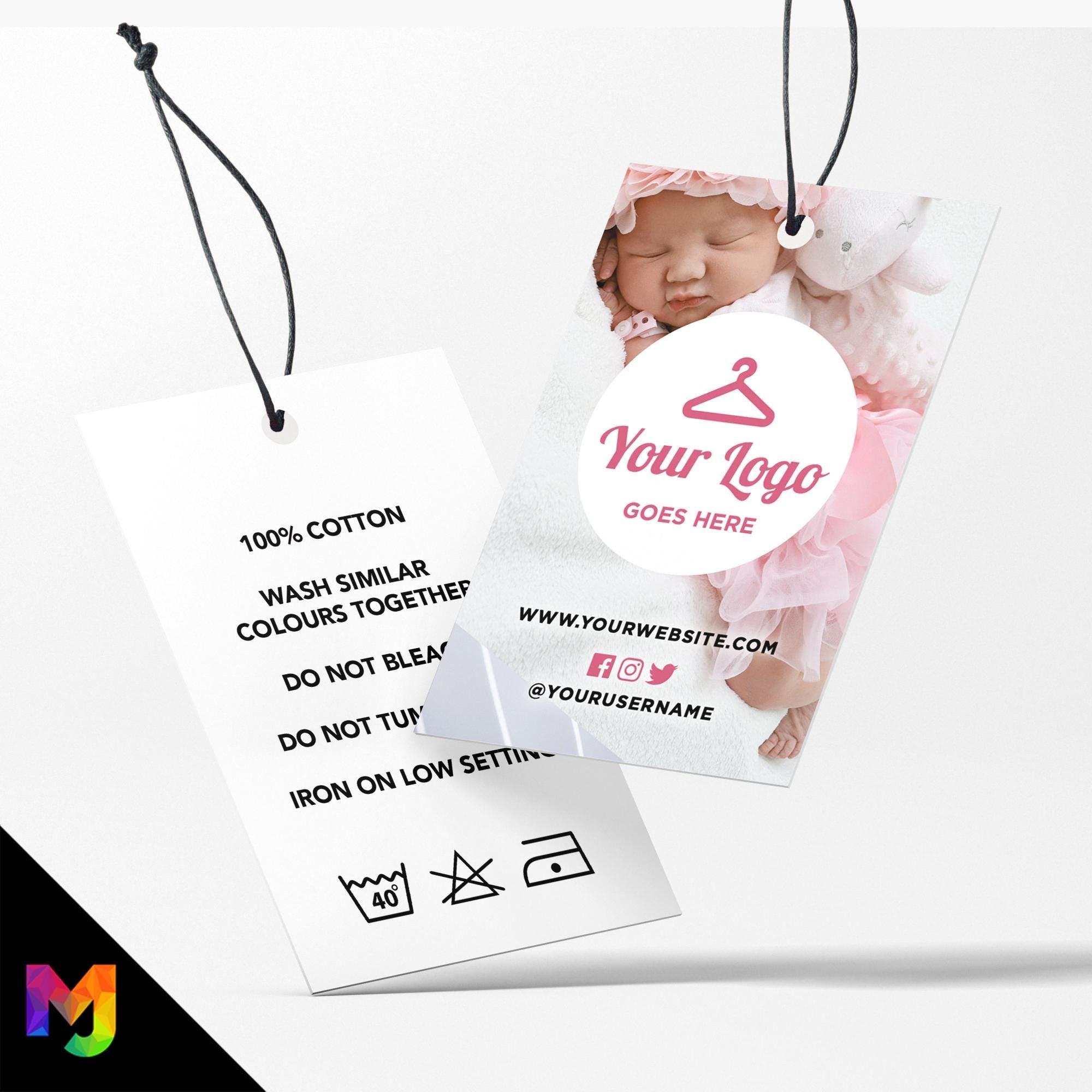 Custom printed clothing swing tags cards | Baby babies kids fashion clothing style design