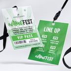 Personalised festival style VIP pass & lanyard Invitations Invites | Any colour | Music summer fest