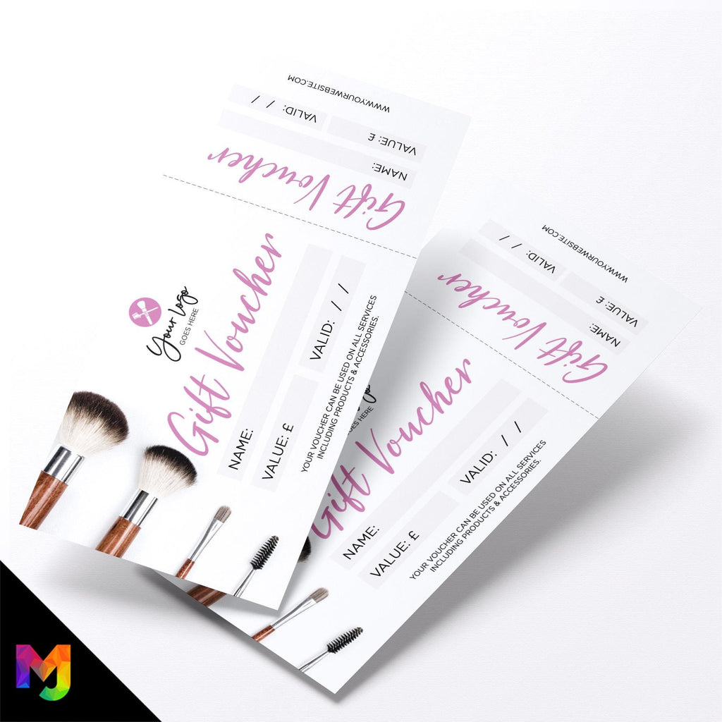 Custom printed gift vouchers | Perforated stubs | Make up artist beauty glamour model business 04