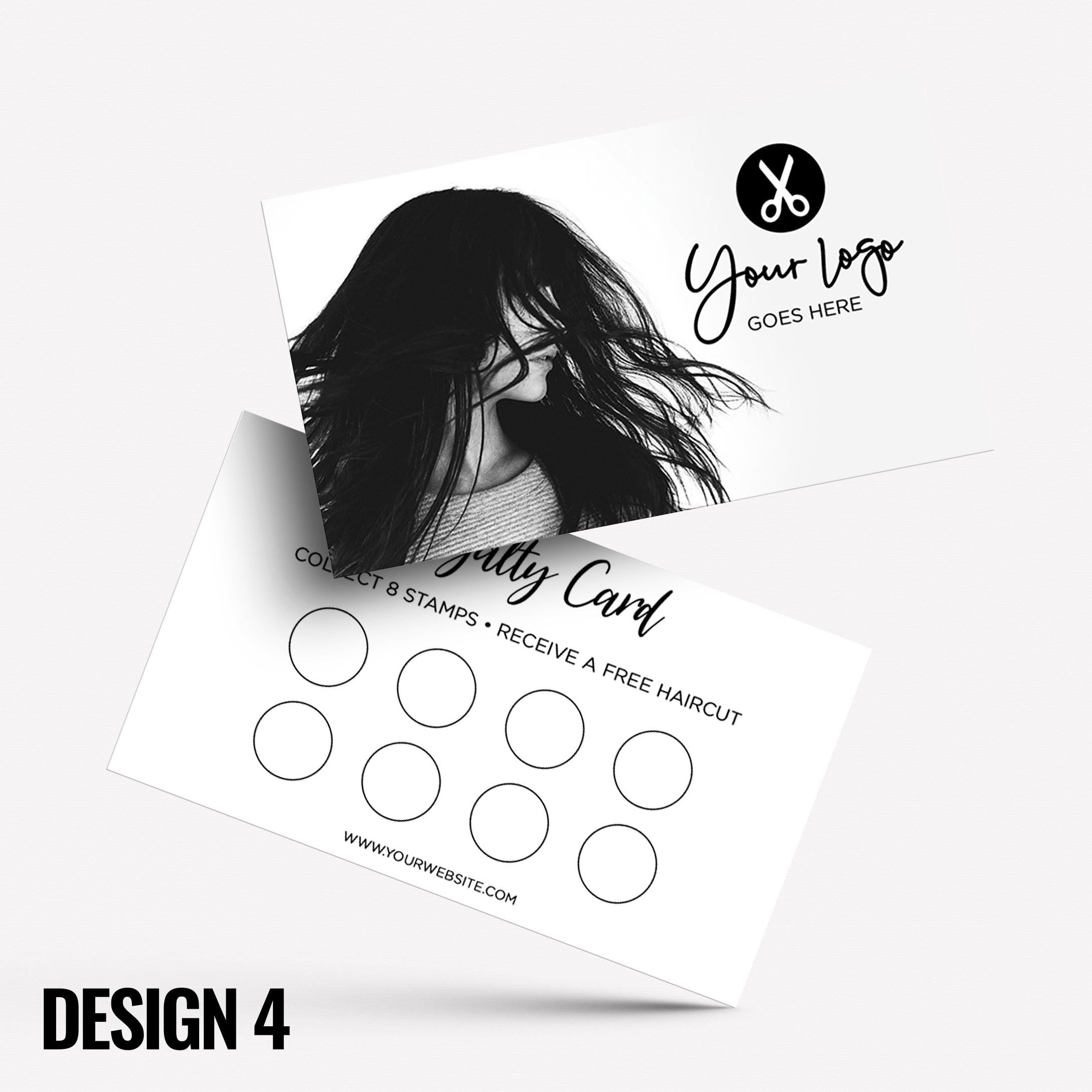 Custom printed loyalty reward cards | Hair salon stylist hair dresser hairdressing beauty female beautician businesses