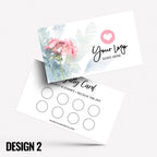Custom printed loyalty reward cards | Floral flowers feminine cute pink purple orange blue roses flower elegant generic businesses