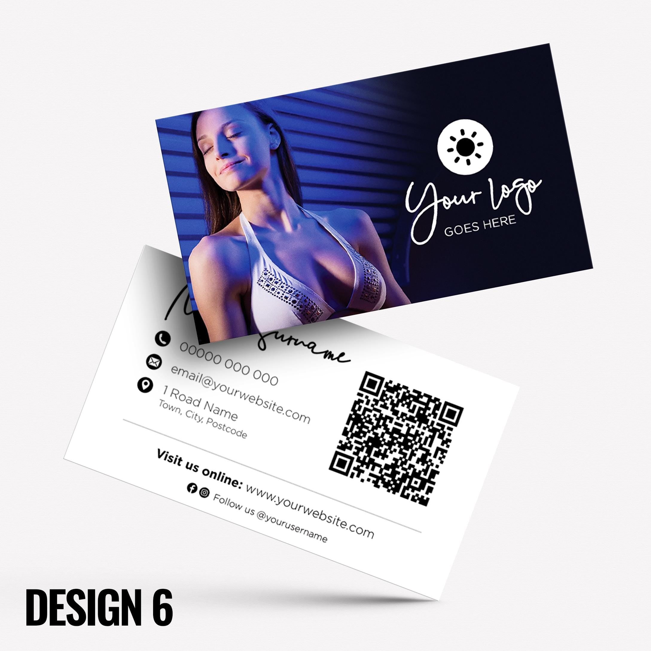 Custom Business Card Printing | Aesthetics clinic beautician PMU injection botox cosmetics beauty female tanning salon tan spray tanning