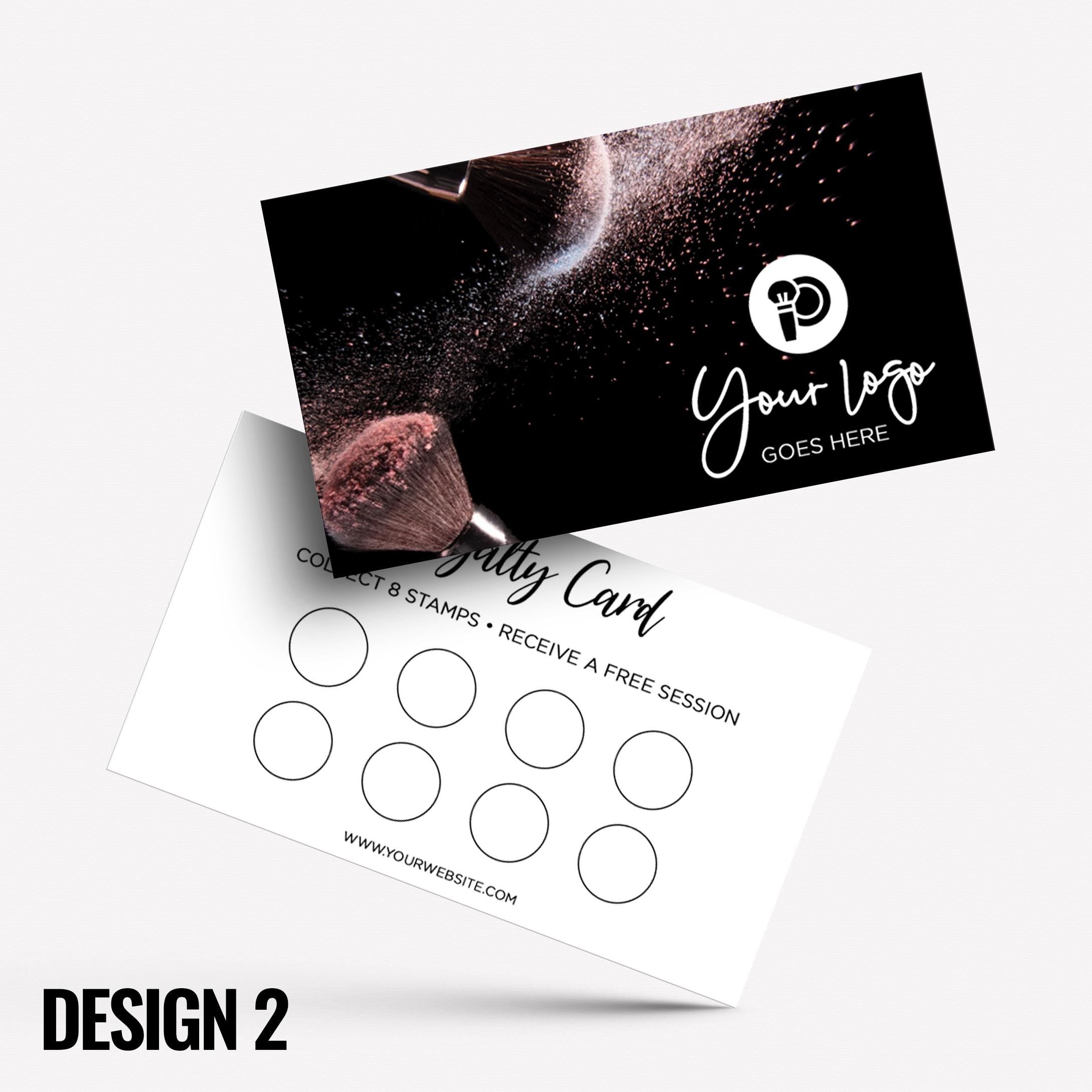 Custom printed loyalty reward cards | Make up artist MUA beautician stylist PMU girls makeup lash lips brushes businesses