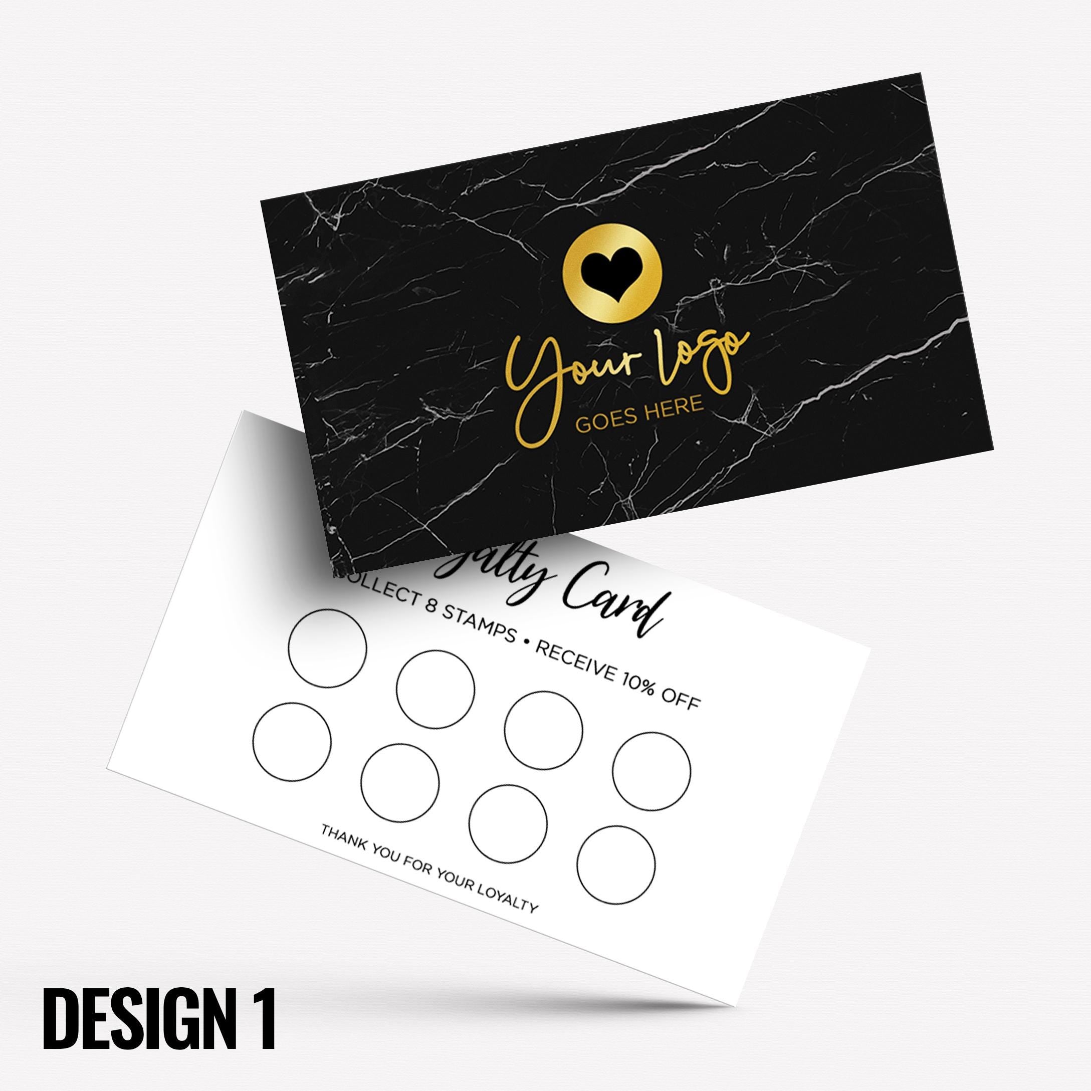 Custom printed loyalty reward cards | Marble design white black rose gold blue pink shiny elegant modern generic businesses