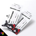 Custom printed gift vouchers | Perforated stubs | Dog Pets Shop Pet Walking Grooming Supplies Puppy Animals Business 1