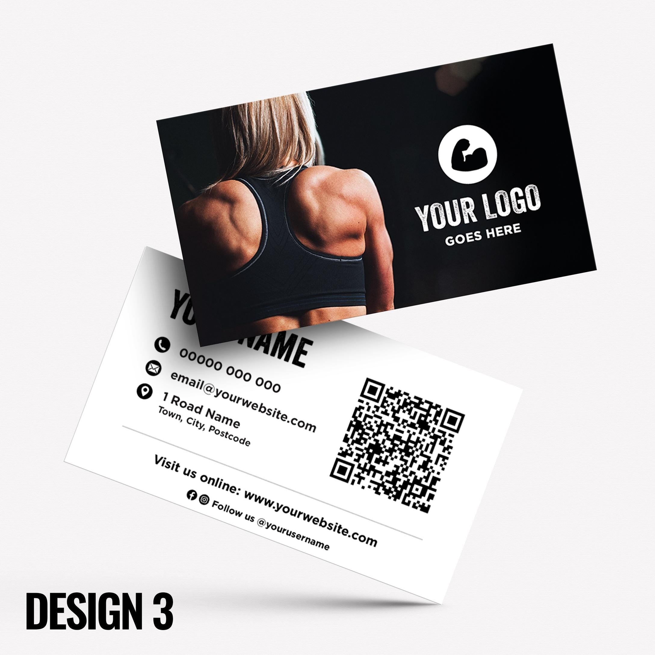 Custom Business Card Printing | Gym workout personal trainer training muscle weight lifting lift weight businesses