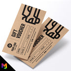 Custom printed kraft gift vouchers | Eco-friendly recycled | Car Wash Valet Business Garage Cleaning Detailing Showroom 1
