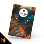 Custom jewellery backing card printing | A6 size | Brown space sky galaxy style design