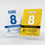 Personalised football shirt style Invitations Invites + thank you cards | Any colours!