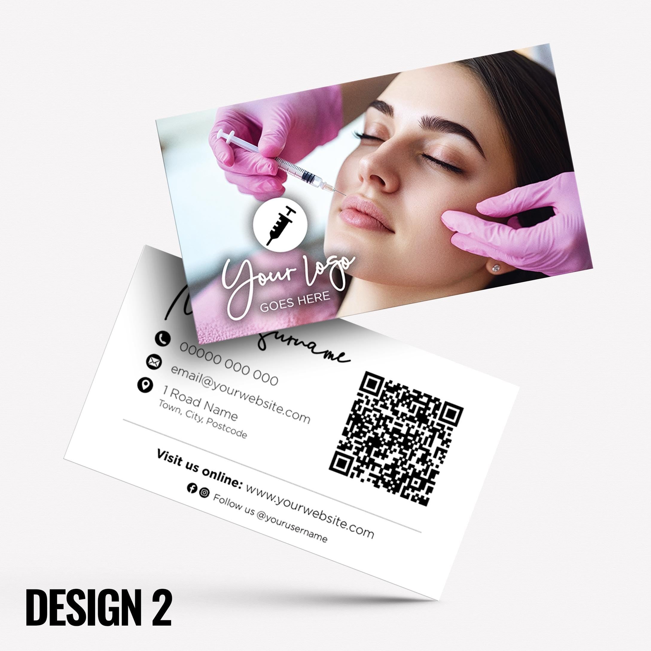 Custom Business Card Printing | Aesthetics clinic beautician PMU injection botox cosmetics beauty female tanning salon tan spray tanning