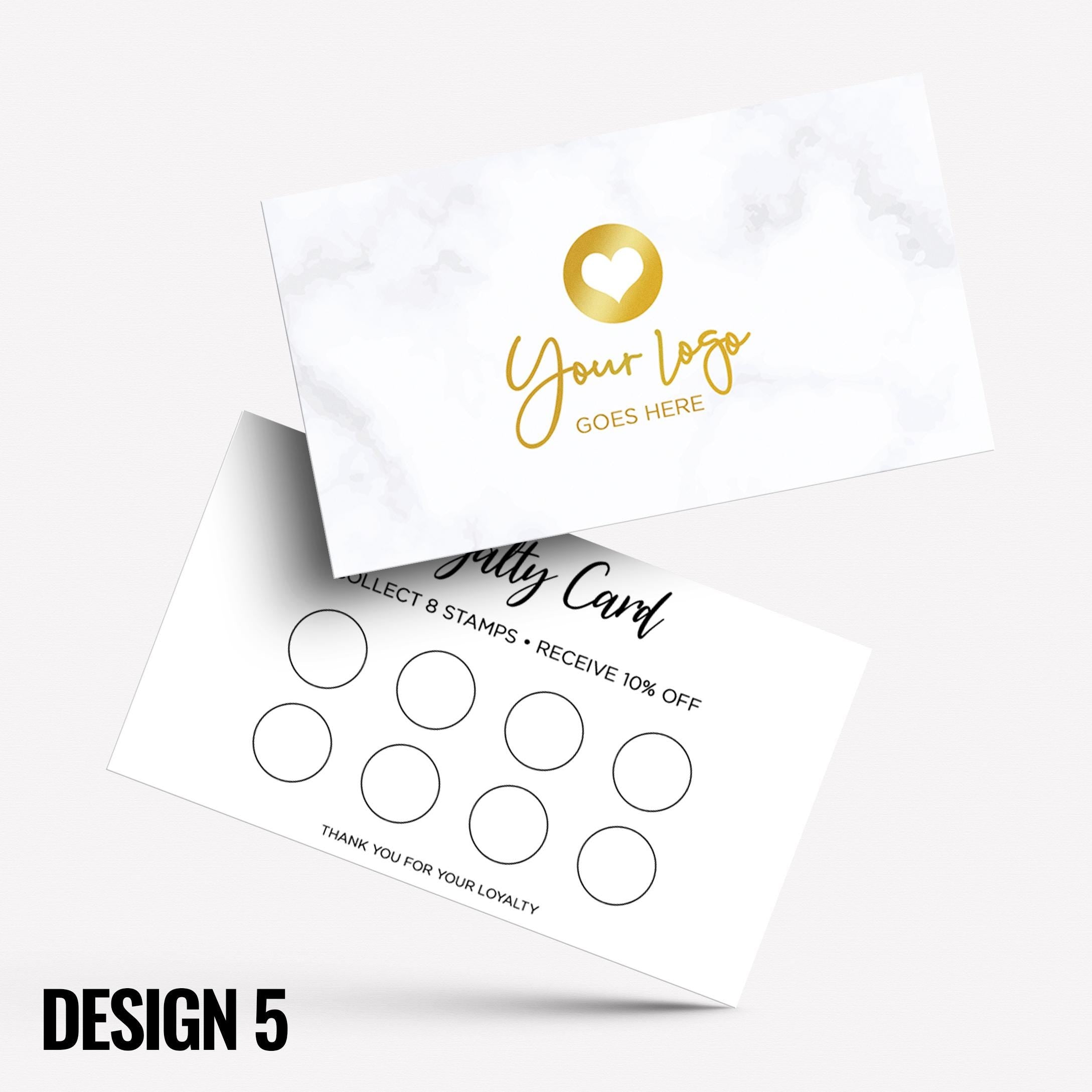 Custom printed loyalty reward cards | Marble design white black rose gold blue pink shiny elegant modern generic businesses