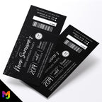 Personalised 30th birthday party black white glitter ticket style Invitations Invites | Perforated | Any age!
