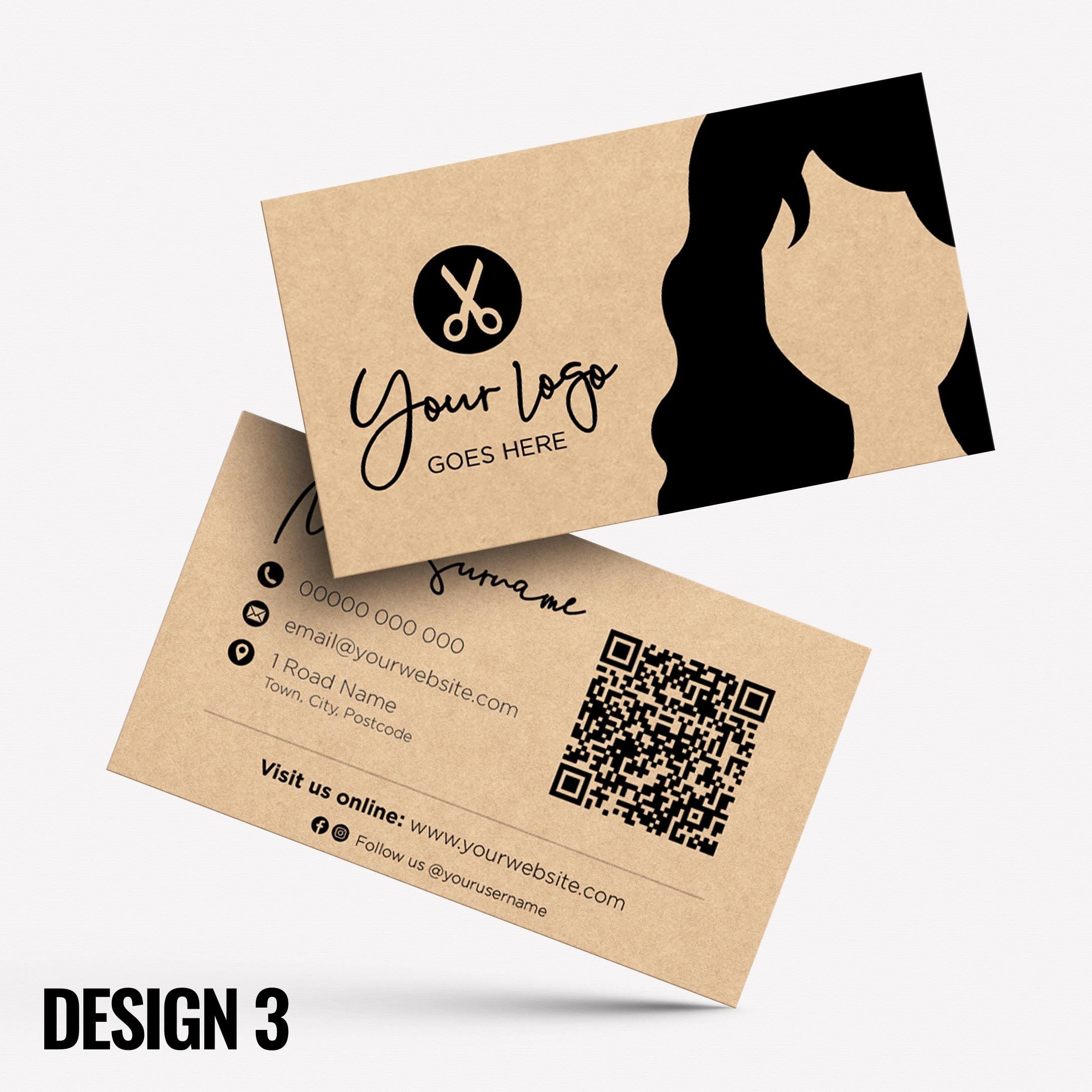 Custom Kraft Business Card Printing | Hair salon stylist hair dresser hairdressing beauty female beautician businesses