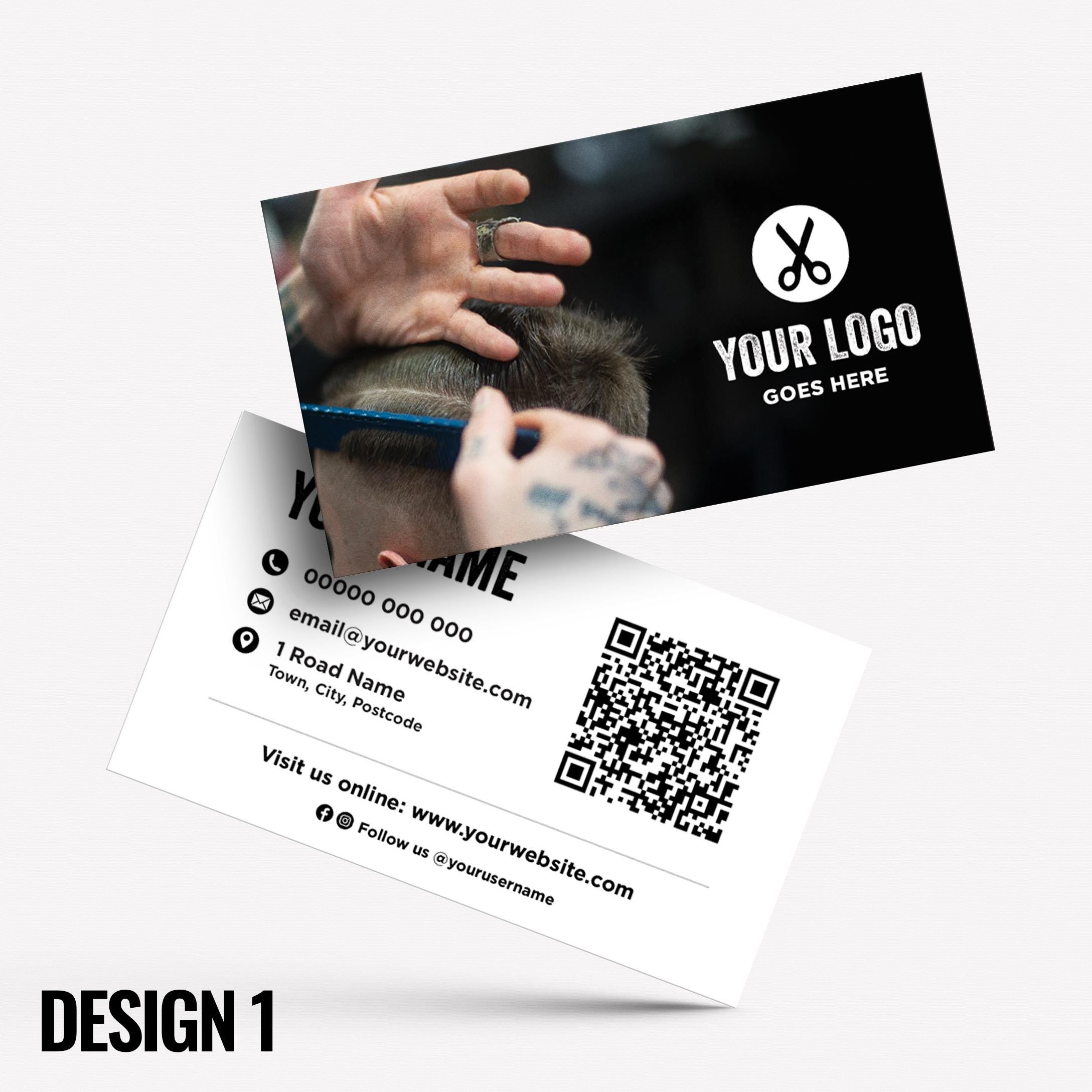 Custom Business Card Printing | Barber hairdresser stylist skin fade grooming male barbers barbering cut businesses