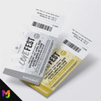 Personalised engagement/save the date LoveFEST festival ticket style Invitations Invites | Perforated