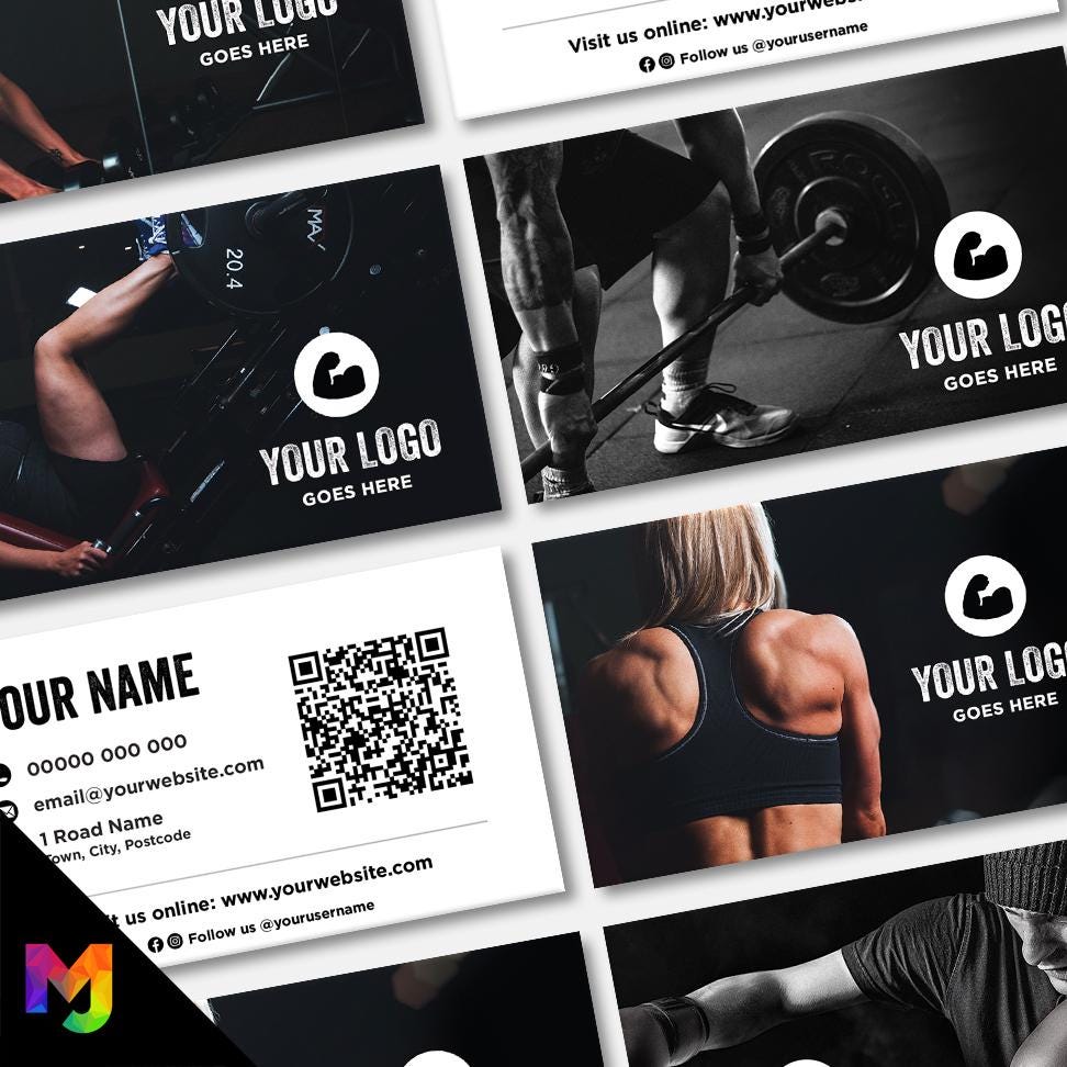 Custom Business Card Printing | Gym workout personal trainer training muscle weight lifting lift weight businesses