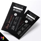 Personalised 60th birthday party rose gold glitter ticket style Invitations Invites | Perforated | Any age!